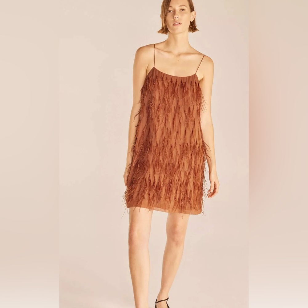 NWT Rebecca Taylor Feather Silk Dress SIZE 2 $595